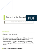 Elements of The Research Project 2016