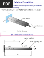 2.4 Variational Formulations: - For Illustration, We Use The Bar Element As Shown Below