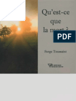 Qu'est-Ce Que La Mort? Par Serge Toussaint