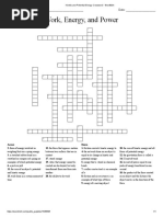 Kinetic and Potential Energy Crossword - WordMint