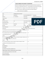 Itr-1 Sahaj Indian Income Tax Return: Acknowledgement Number: Assessment Year: 2020-21