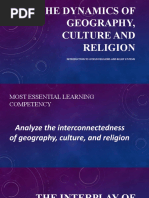 THE DYNAMICS OF GEOGRAPHY, CULTURE and Religion