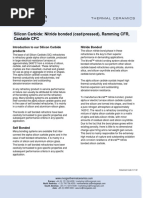 Silicon Carbide: Nitride Bonded (Cast/pressed), Ramming CFR, Castable CFC