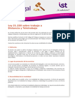 Boletin Ist Legal #52 Ley 21220 Sobre Trabajo A Distancia y Teletrabajo