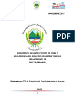 Diagnóstico de Desprotección de La Niñez y Adolescencia en El Municipio de Quetzaltenango 2017