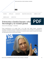 Entrevista A Saskia Sassen - Urbanizar La Tecnología y La Ciudad Global