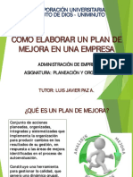 Cómo Realizar Un Plan de Mejora PDF