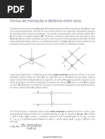 Pontos de Interseção e Distância Entre Retas