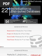Introduction To Distributed Databases: Intro To Database Systems Andy Pavlo