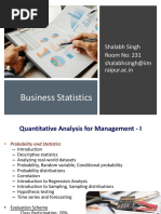 Business Statistics: Shalabh Singh Room No: 231 Shalabhsingh@iim Raipur - Ac.in