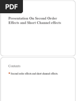 Presentation On Second Order Effects and Short Channel Effects