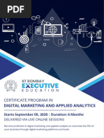 Certificate Program In: Digital Marketing and Applied Analytics