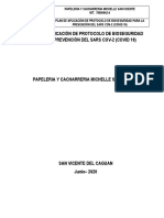 Plan de Aplicación Del Protocolo de Bioseguridad