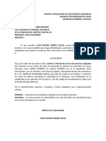 Solicitud de Devolucion de Documentos Juzgado