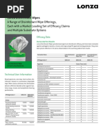 Lonza Brochures Lonza Disinfectant Wipes For Hard Surface Disinfection Techical Manual - North America 31246