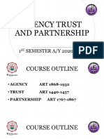 AGENCY TRUST AND PARTNERSHIP Lecture 1