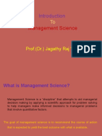 Management Science: Prof. (DR.) Jagathy Raj V. P