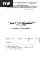 Method Statement For Bored Pile at BR 562 - Sg. Chenderiang (CH 226.735)