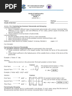 Math 8 Module First Quarter