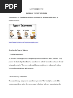 Lecture 2 Notes Types of Entrepreneurs