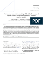 Structural and Temperature Sensitivity of The Chloride Leaching of Copper, Lead and Zinc From A Mechanically Activated Complex Sulphide