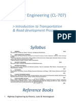 Highway Engineering (CL-707) : Introduction To Transportation & Road Development Process