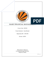 Basic Financial Management: Course Code:-FIN302