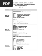 Aditya Academy Syllabus-II 2020