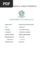 Abdul-Rahman Al - Sumait University: Department of Science (Ict)