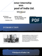 Summer Internship: Whirlpool of India LTD