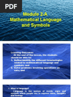 Module 2-A Mathematical Language and Symbols