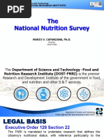 The National Nutrition Survey: Mario V. Capanzana, PH.D