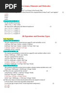 Topic 1 Formulae, Equations and Amount of Substance