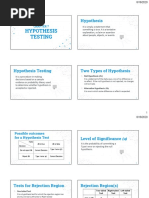 CH9 and 10. HYPOTHESIS TESTING