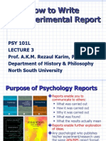 How To Write An Experimental Report