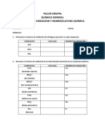 Taller Química General Nomenclatura y Oxidacion Ci-26 PDF