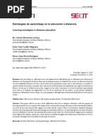 Estrategias de Aprendizaje en La Educación A Distancia: Learning Estrategies in Distance Education