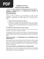 RESUMEN CAPITULO 1 Gestion Humano