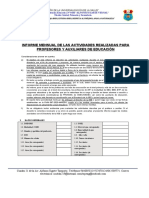 Esquema de Informe Mensual Del Docente