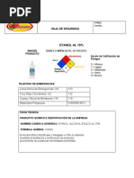 Hoja de Seguridad Del Etanol