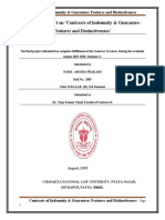 A Project Report On Contracts of Indemnity & Guarantee: Features and Distinctiveness'