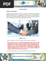 Learning Activity 4 Evidence: Job Interview: Fuente: Fotolia (S.F.)