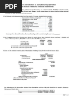 (New Account Titles and Financial Statements) : Module 8: Introduction To Manufacturing Operation