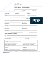 Student Personal Information Form PDF