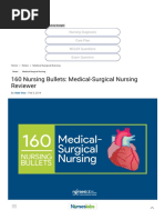 160 Nursing Bullets: Medical-Surgical Nursing Reviewer: Nursing Diagnosis Care Plan NCLEX Questions Exam Question