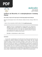 Molecules: Synthesis and Bioactivity of A-Aminophosphonates Containing Fluorine