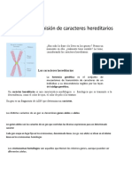 Genética y Transmisión de Caracteres Hereditarios