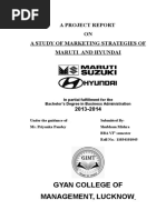 Gyan College of Management, Lucknow: A Project Report ON A Study of Marketing Strategies of Maruti and Hyundai