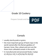 Grade 10 Cookery: Prepare Cereals and Starch