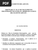 Diseño de Un Plan de Tratamiento Psicoterapeutico para El Abordaje Clinico Del Paciente Adulto